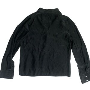 Frame Shirt Cravat Black Silk Minimalist Blouse Size S